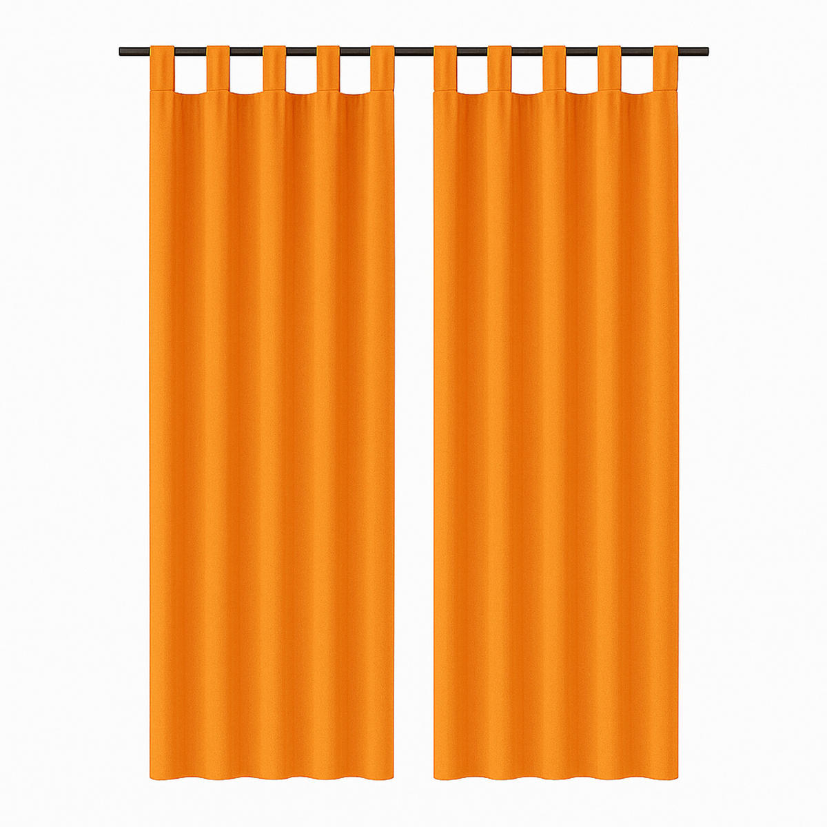 SCHLAUFENSCHAL blickdicht 140x225 cm Hellorange 2er-Pack - Orange, Textil (140/225cm)