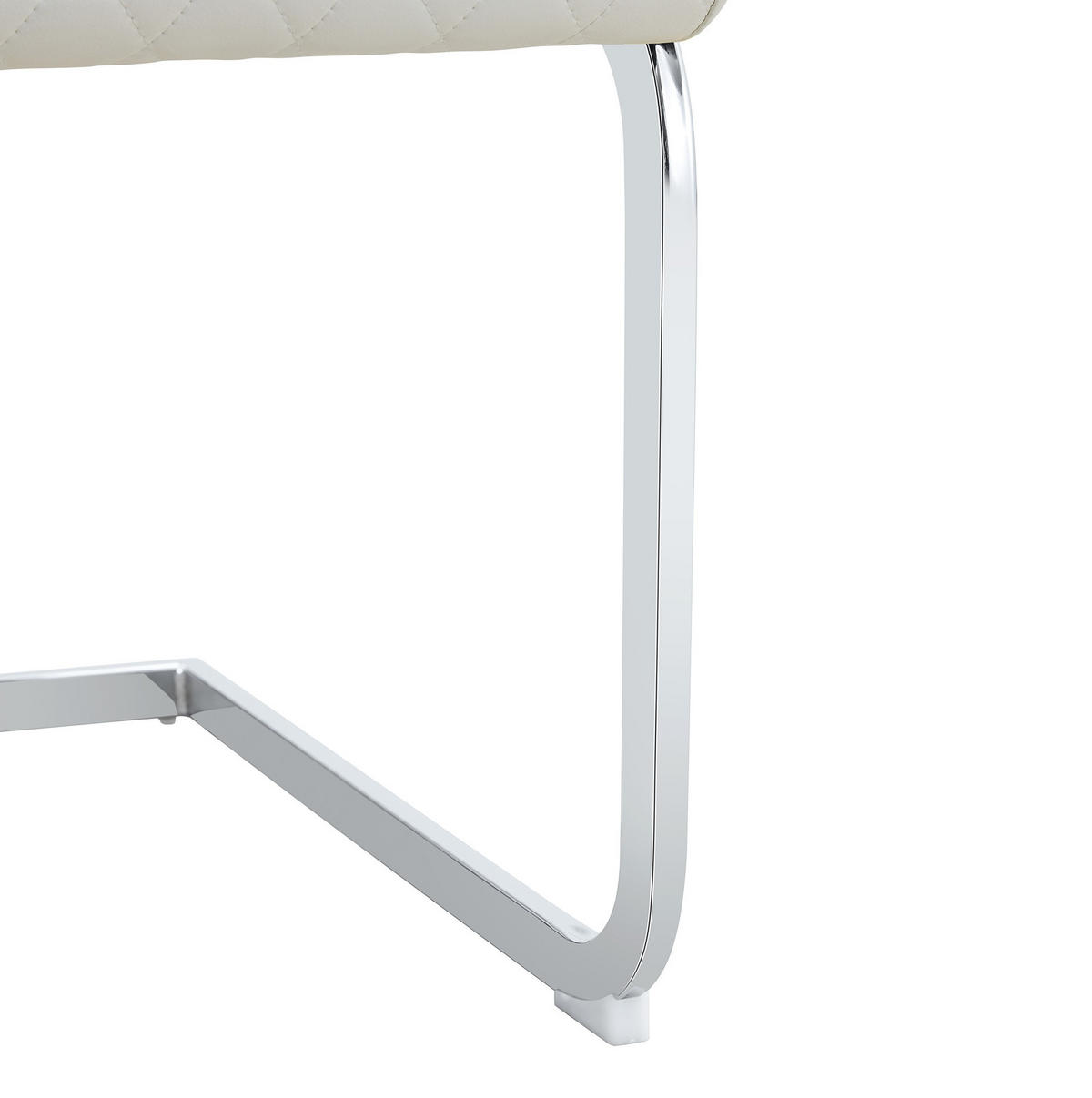 ESSZIMMERSTUHL 2er-Set mit hoher Rückenlehne 100 cm PU-Lederoptik Weiß/Silber - Weiß, Metall (63/100/43cm) - Meubliv