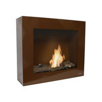 BIOETHANOL-KAMIN Braun Wandmodell inklusive 1.2 L Brennblock - Braun, Metall (70/60/20cm) - Purline
