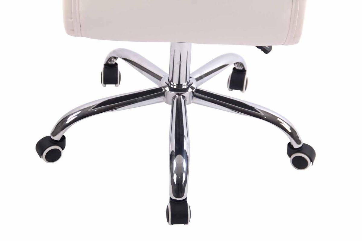 DREHSTUHL Lederlook weiß - Chromfarben/Weiß, Textil/Metall (56/94/62cm) - CLP