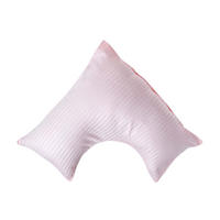 KISSENBEZUG für V-Form-Kissen, Damast-Streifen, Fadendichte 330 - Rosa, Textil (38/76cm) - Homescapes
