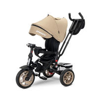 DREIRAD Speedy beige-weiß Luftreifen, Musikfunktion, Licht am Lenker, Schubstange, Sonnendach - Beige, Metall (109/52/102cm) - Lorelli