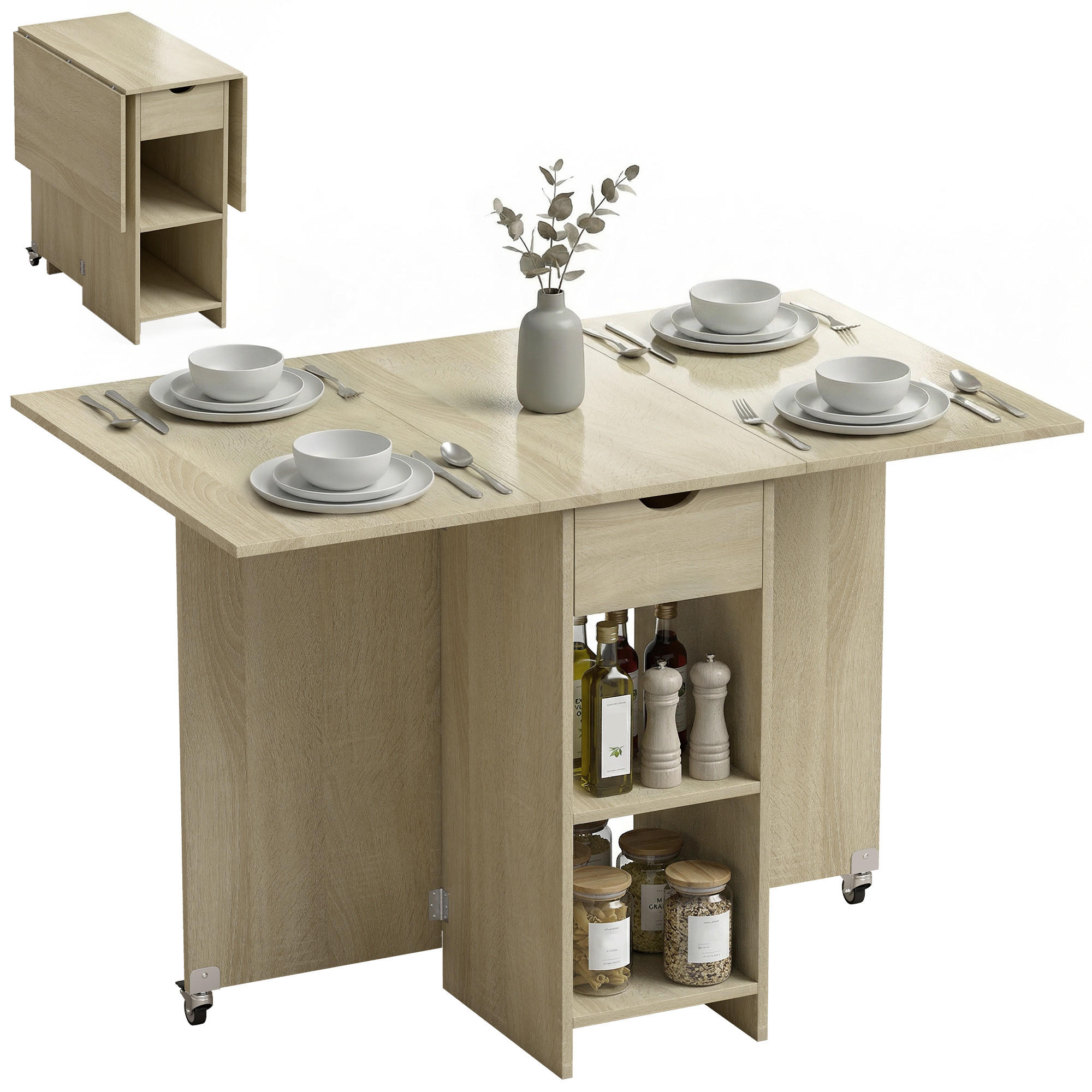 ESSTISCH Naturholz 1 Stück - Beige, Kunststoff (114.5/70/75cm) - GiPP