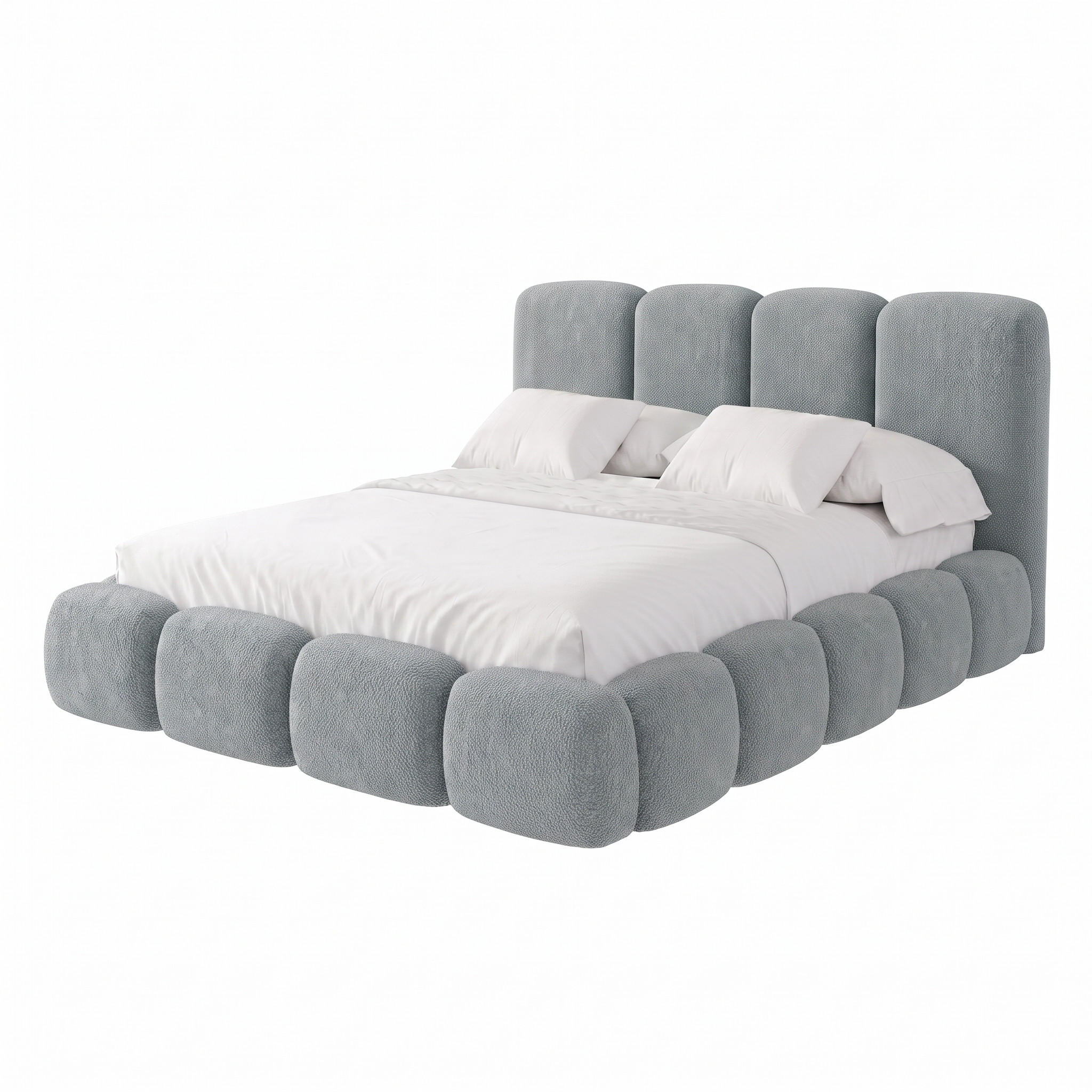 POLSTERBETT SUENO MAXI 180x200 cm in Grau, gepolstertes Kopfteil, Metalllattenrost, Bettkasten, Chenille-Stoff - Naturfarben/Grau, Holz/Textil (180/200cm) - Muffo