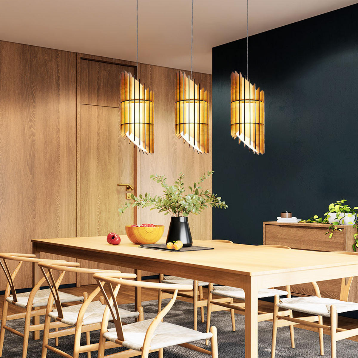 HÄNGELEUCHTE AGREDA Braun Holz - Braun, Holz (75.5/14.5/110cm)