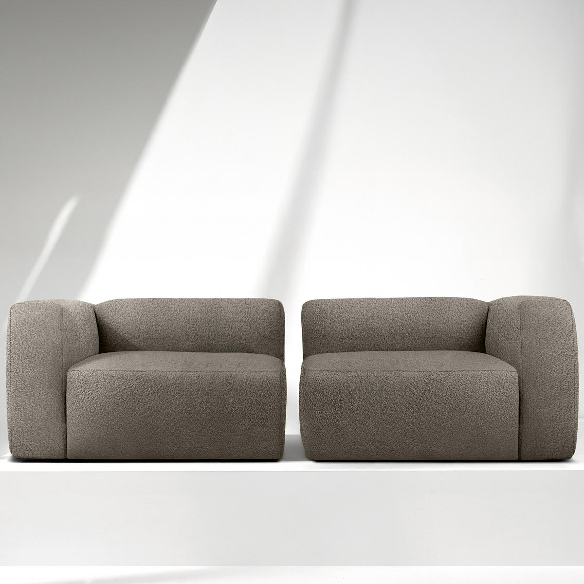 2,5-SITZER SOFA BUFFO, kühles Braun - Braun, Holz/Holzwerkstoff (250/73/96cm) - KONSIMO®