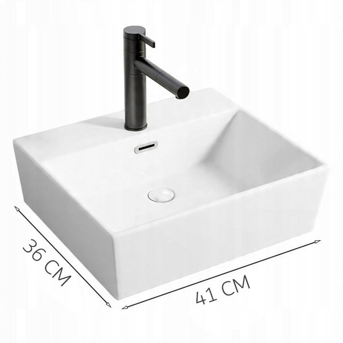 WASCHBECKEN, weiß, 41 x 36 cm - Weiß, Keramik (41/13/36cm)