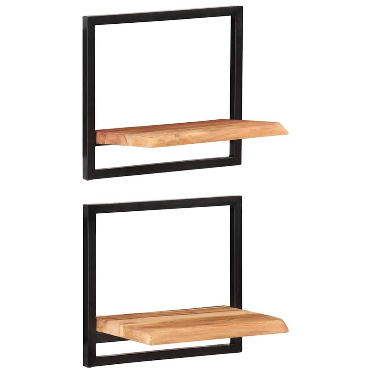 WANDREGALE 2Er Set 40/24/35 Cm Massivholz Akazie Und Stahl - Braun, Holz (24/35/40cm) - vidaXL