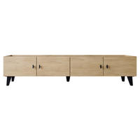 TV-LOWBOARD Vurkizo 200 4D - Eichefarben/Schwarz, Holzwerkstoff/Kunststoff (200/45/40cm) - MIRJAN24