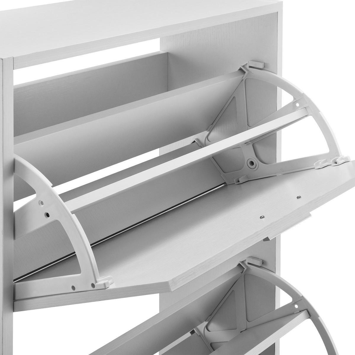 SCHUHSCHRANK Sykkylven - Weiß, Holzwerkstoff (63/81/24cm) - [en.casa]