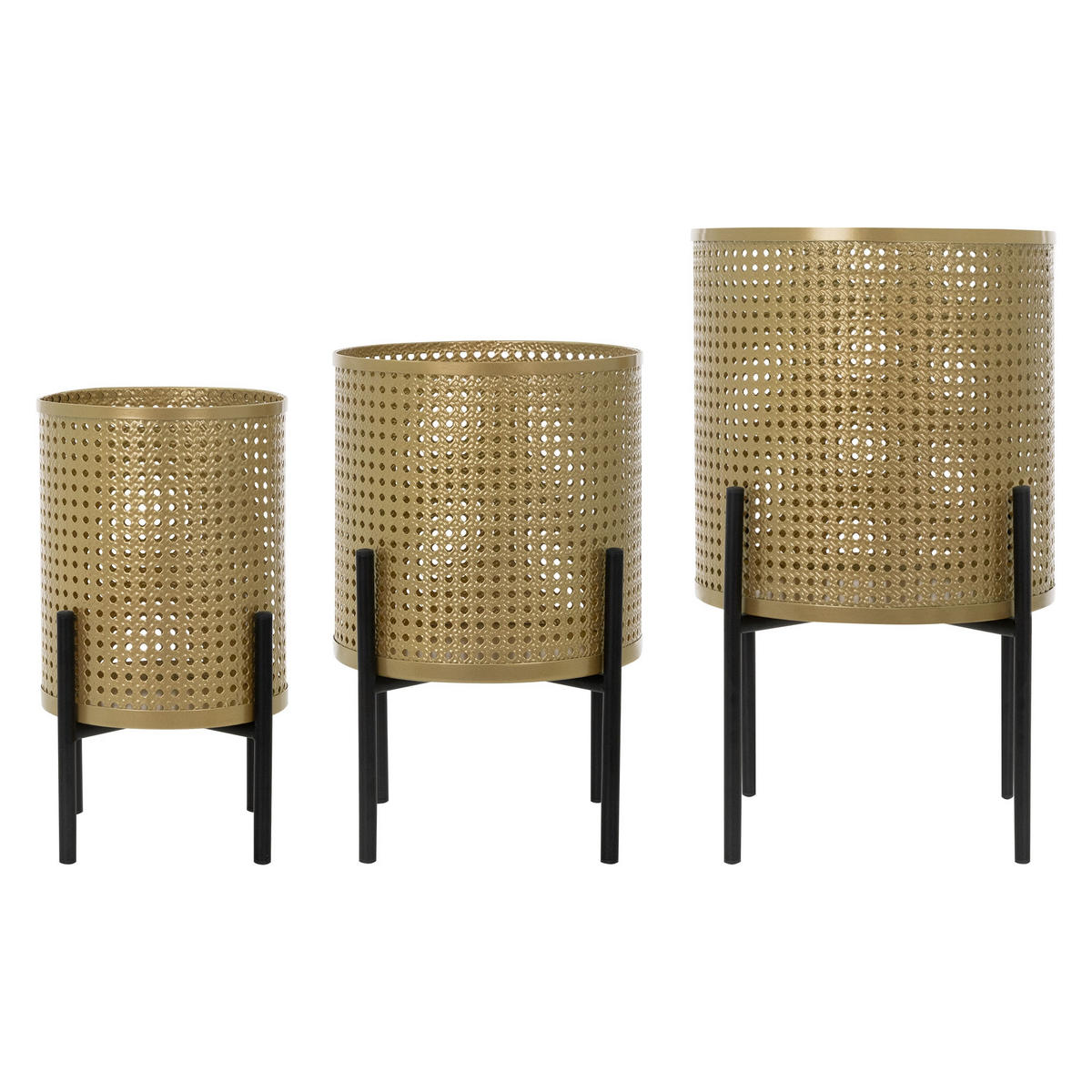 BLUMENSTÄNDER 3er Set - Goldfarben, Metall (30/30/50.5cm) - ML-DESIGN