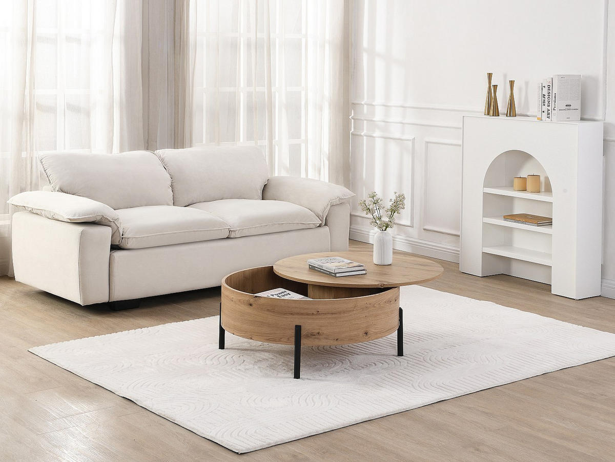 COUCHTISCH modulierbar - 80cm x 80cm - MDF - naturfarben hell - YEMELIA - Naturfarben, Holz (80/80/35.5cm) - Vente-Unique