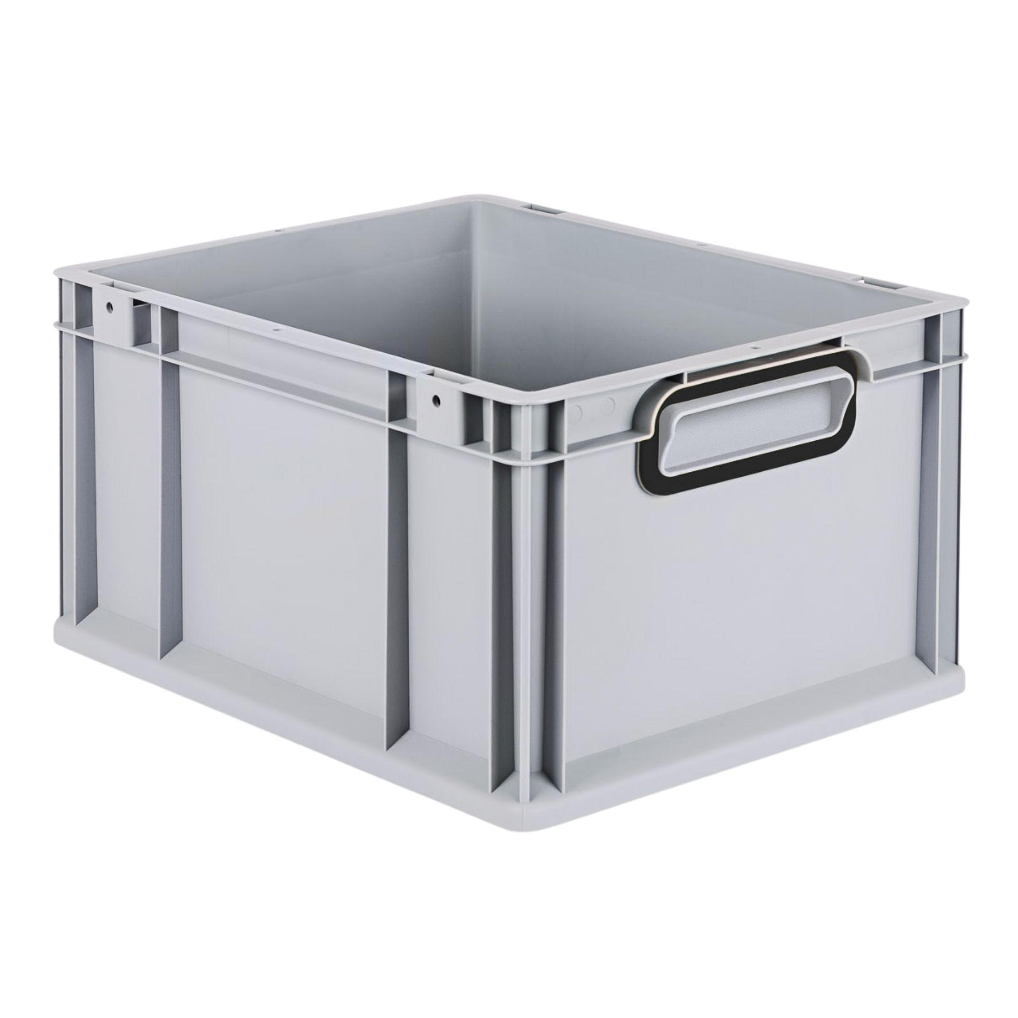 EUROBOX NextGen Color 22x30x40 cm 20 Liter Griffe schwarz zu, Grau - Schwarz/Grau, Kunststoff (30/22/40cm) - PROREGAL