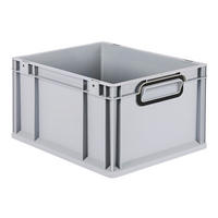 EUROBOX NextGen Color 22x30x40 cm 20 Liter Griffe schwarz zu, Grau - Schwarz/Grau, Kunststoff (30/22/40cm) - PROREGAL