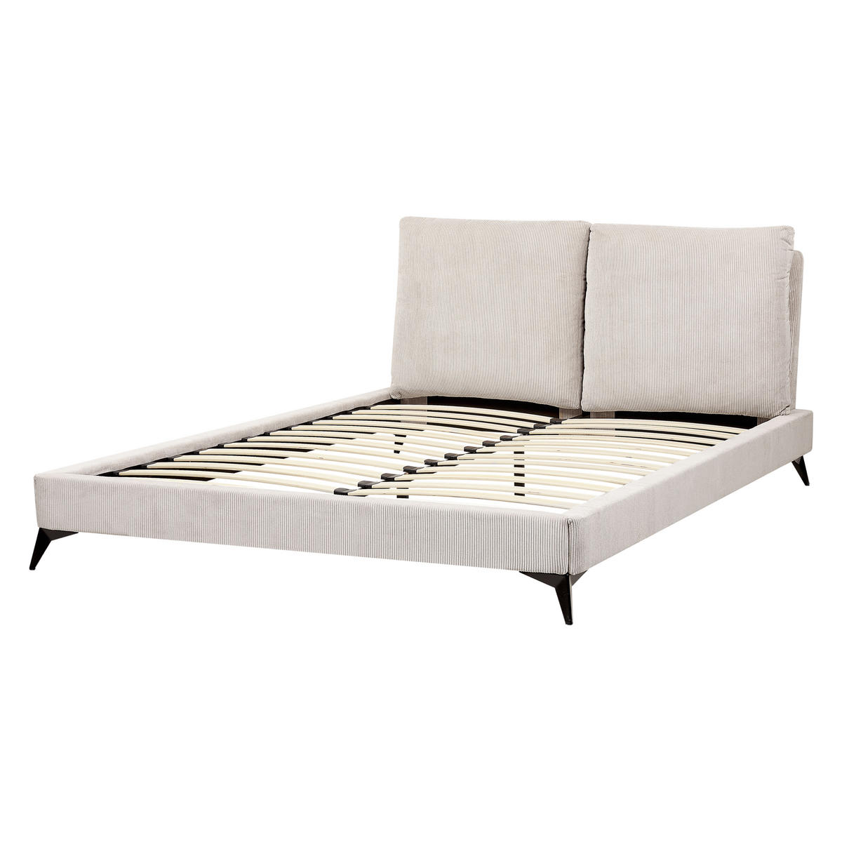 POLSTERBETT 160/200cm Helles Beige Melle - Beige, Naturmaterialien/Textil (160/200cm) - Beliani