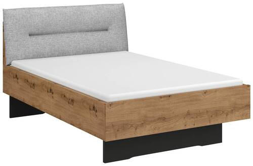 BETT 120/200 cm Graphitfarben, Grau, Eiche Artisan  - Graphitfarben/Eiche Artisan, Trend, Textil (120/200cm) - Stylife