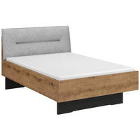 BETT 120/200 cm  in Graphitfarben, Grau, Eiche Artisan   - Graphitfarben/Eiche Artisan, Trend, Holzwerkstoff/Textil (120/200cm) - Stylife