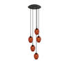 GALERIELEUCHTE Echos 5-flammig Braun Ø 18cm - Schwarz/Braun, Glas (18/18/20cm) - s.luce