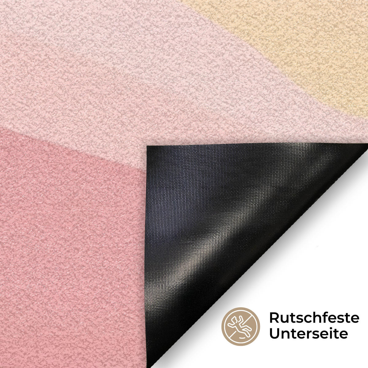 FUSSMATTE Berge - Abstrakt - Sonnenstrahlen - Rosa Sauberlaufmatte 90x60 cm - Rosa, Kunststoff (90/0.4cm) - MuchoWow