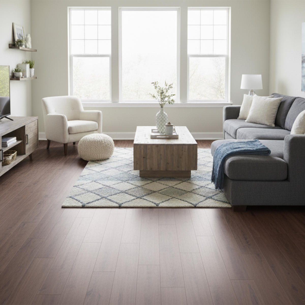 PVC Bodenbelag - Dunkelbraun, Kunststoff/Stein (1.8/91/15cm) - Relaxdays