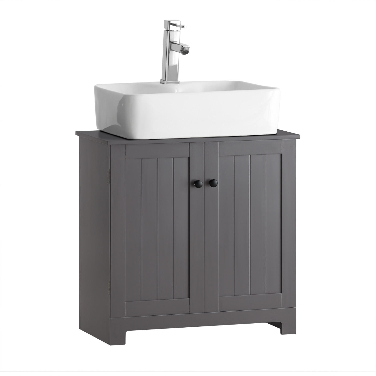 WASCHBECKENUNTERSCHRANK Grau - Grau, Holzwerkstoff (60/60/30cm) - SoBuy