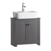 WASCHBECKENUNTERSCHRANK Grau - Grau, Holzwerkstoff (60/60/30cm) - SoBuy
