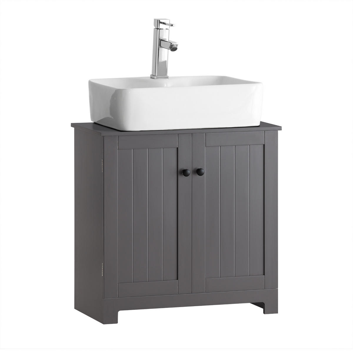 WASCHBECKENUNTERSCHRANK Grau - Grau, Holzwerkstoff (60/60/30cm) - SoBuy