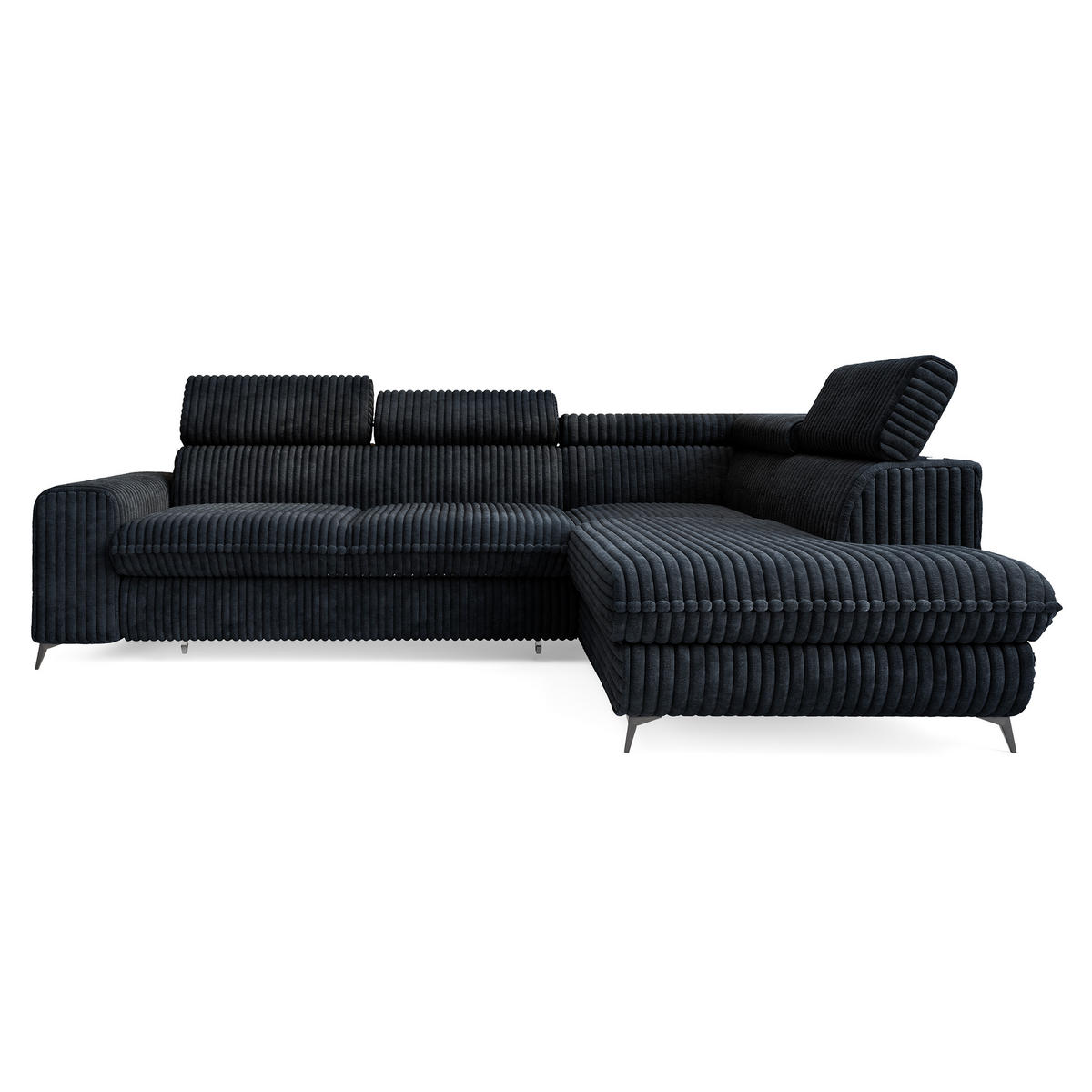 ROHOVÁ SEDAČKA VELISS černá - černá, kov/dřevo (255/193cm) - MASSENO