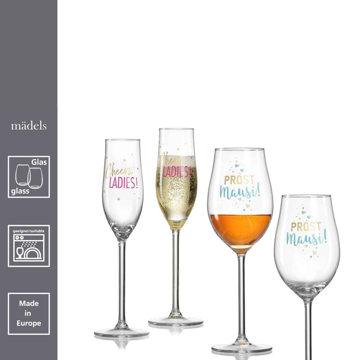 WEINGLÄSER Mädels transparent 460 ml 4er Set - Transparent, Glas (0.6L) - Ritzenhoff Breker