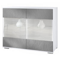 KOMMODE Bari Scratchy Metal - Silberfarben, Holzwerkstoff (92.5/75.5/35cm) - Vladon