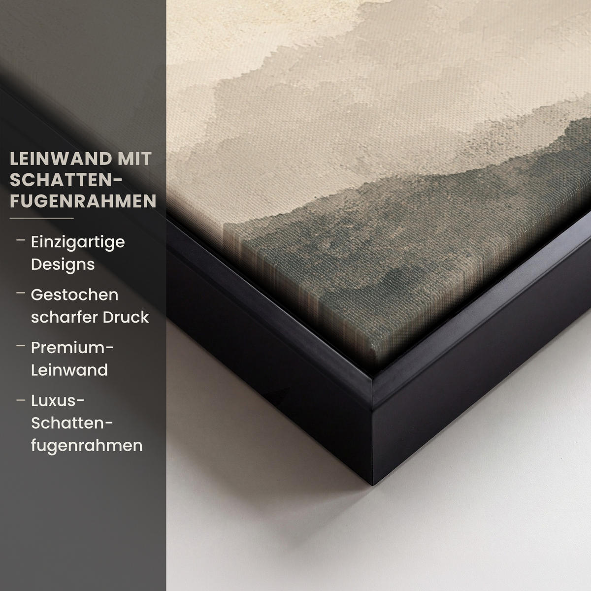 LEINWAND Bilder mit Rahmen - Landschaft - Japandi - Vogel - 60x80 - Beige, Textil (60/80cm) - MuchoWow