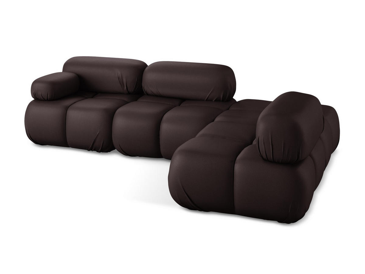 ECKSOFA Rechts Kunstleder Violett - Blau/Pflaume, Leder/Kunststoff (285/190cm) - Makamii