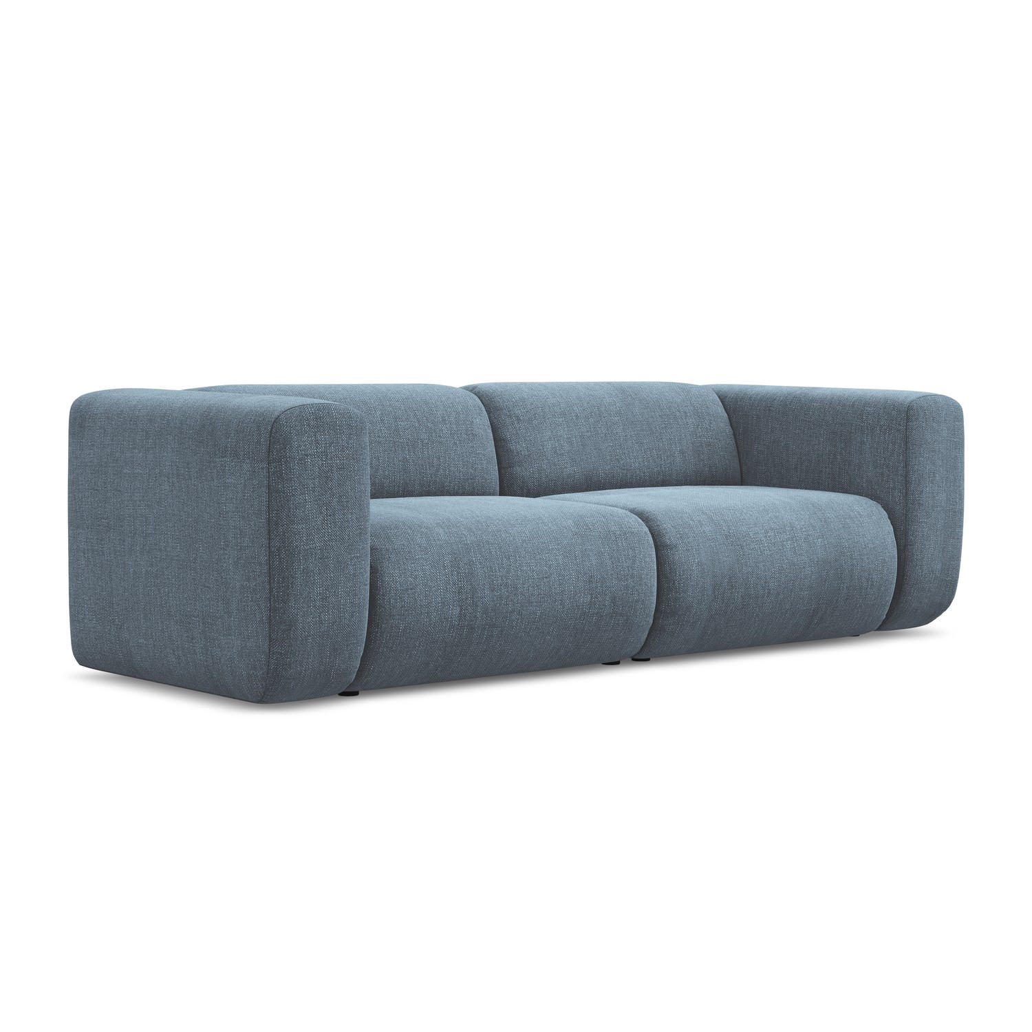 3-SITZER SOFA Chenille Stoff Blau - Blau/Blaugrau, Kunststoff/Textil (228/70/89cm) - LaMiaSofa
