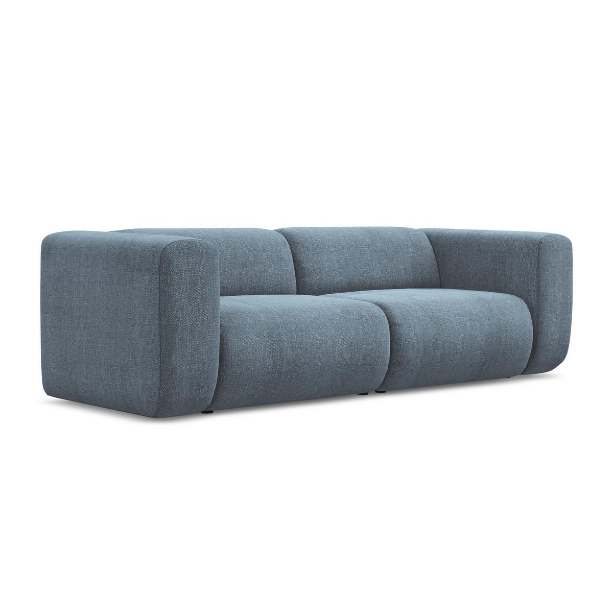 3-SITZER SOFA Chenille Stoff Blau - Blau/Blaugrau, Kunststoff/Textil (228/70/89cm) - LaMiaSofa
