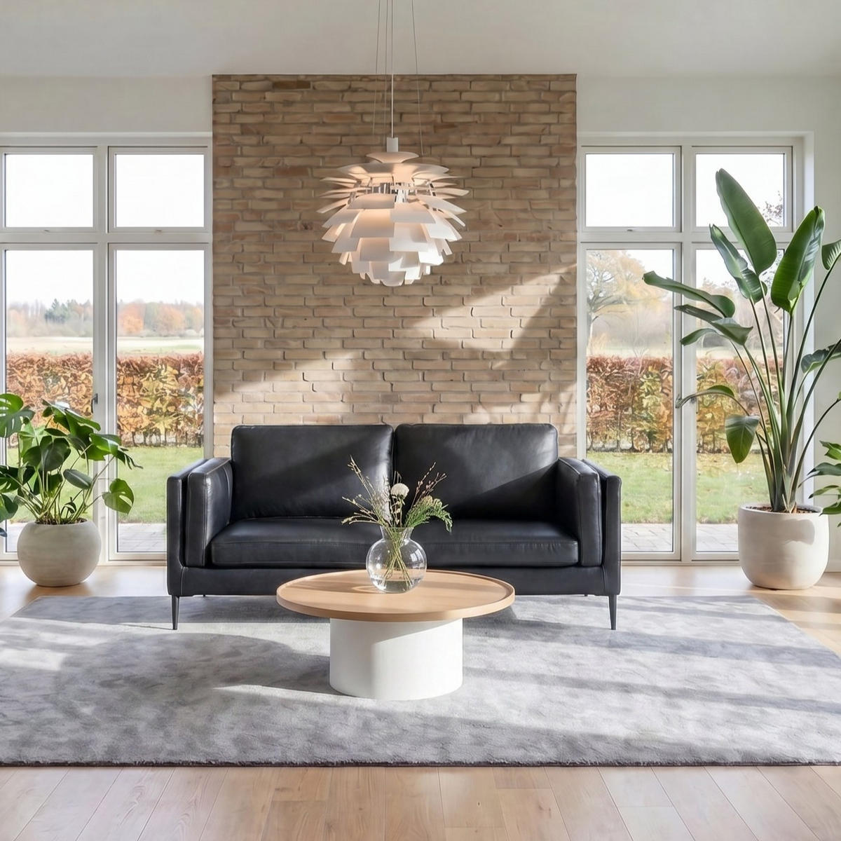 ZWEISITZER-SOFA Echtleder Schwarz - Schwarz, Leder/Metall (157/83/88cm) - Furnhouse