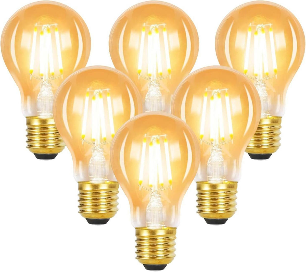 LED žárovky E27 4W (sada 6 ks) - průhledná, sklo (6/10.5cm) - Nettlife