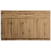 SIDEBOARD V dekoru dřeva se 3 dvířky a 3 zásuvkami - přírodní, kompozitní dřevo (135/81/40cm) - Urban Meuble