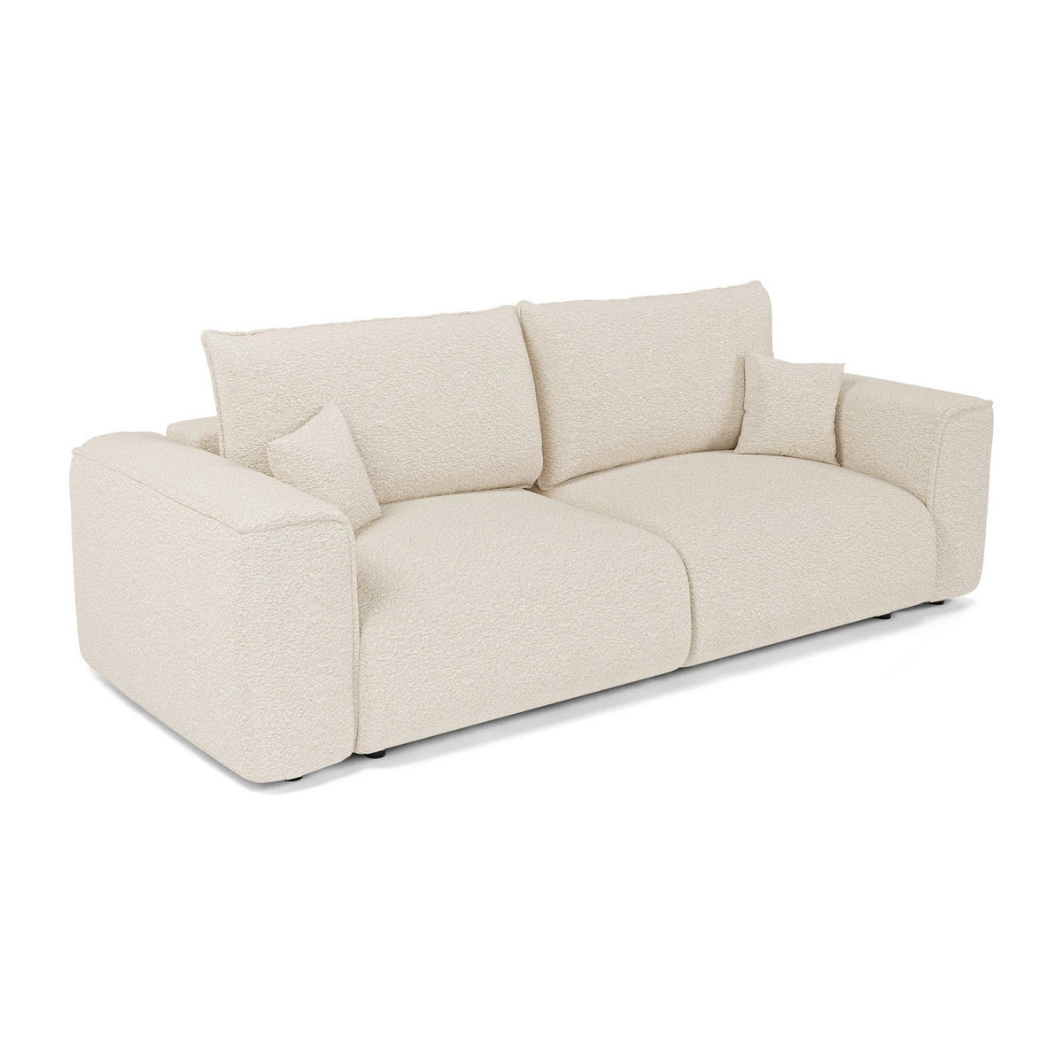 SCHLAFSOFA mit Stauraum COMO Frottee Creme 254cm - Creme, Textil (254/78/95cm) - Premium Interiors