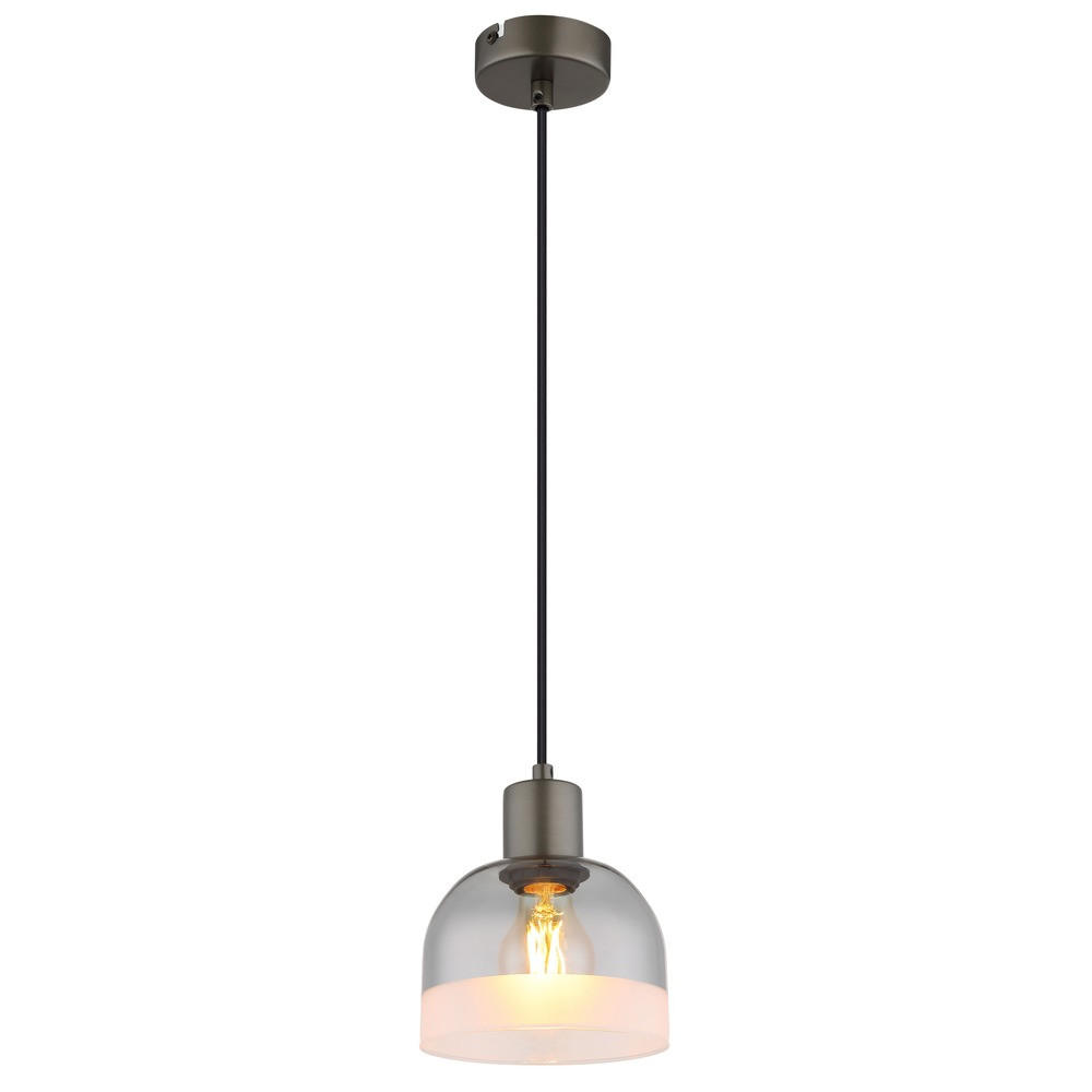 DECKENLEUCHTE KAIRO Metall Glas Schwarz - Schwarz, Glas (12/15/120cm) - Globo Lighting