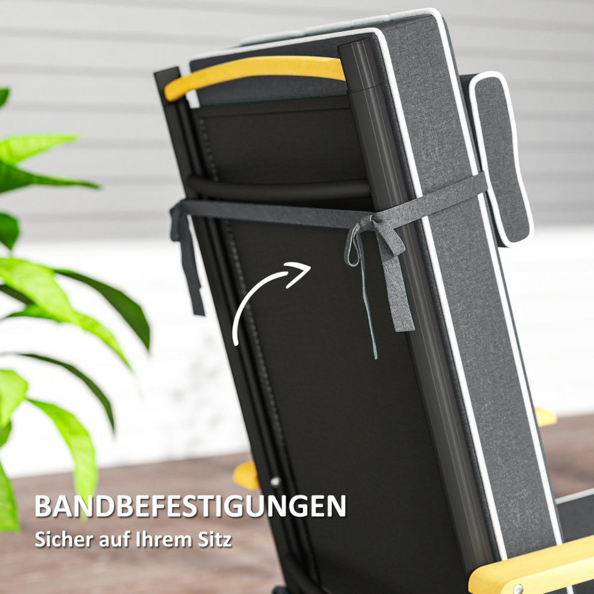 SESSELAUFLAGEN aus Polyester 120x47x9,5 cm in Grau mit Kopfstütze - Grau, Textil (47/9.5/120cm) - Modfu