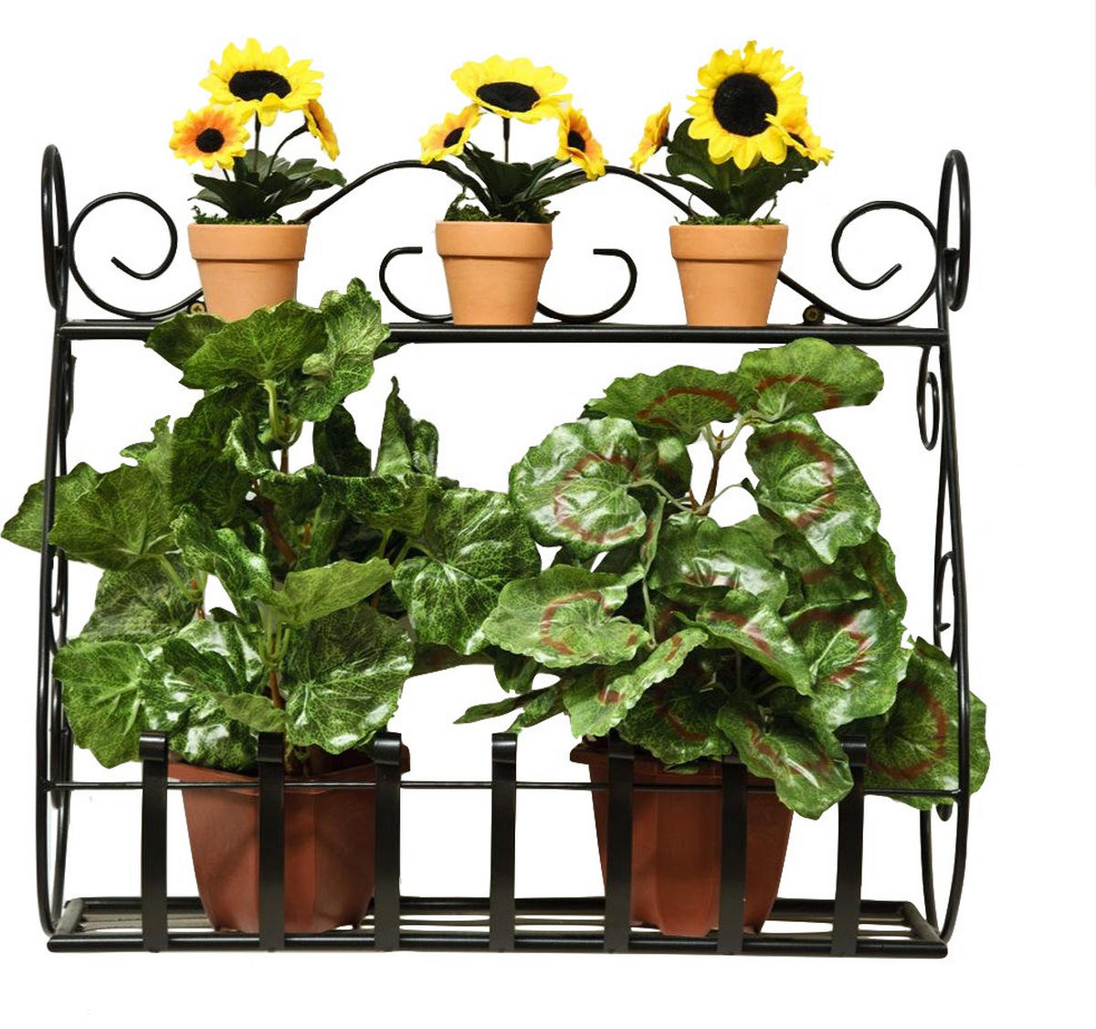 WANDBLUMENHALTER Sebino aus Metall Schwarz 50 cm - Schwarz, Metall (50/44/21cm) - DanDiBo