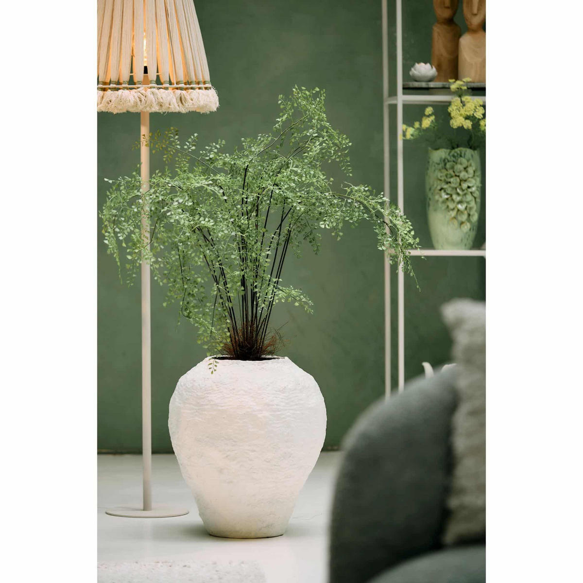 VASE Pantoja Weiß 45/45/50 cm - Weiß, Kunststoff (50cm) - Light & Living