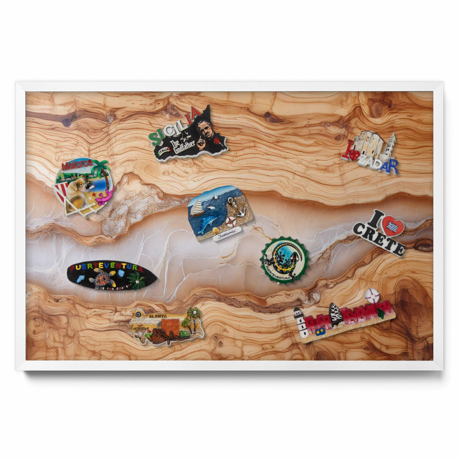 TULUP MAGNETICKÁ TABULE 60x40 cm bílý rám – Dřevěná struktura s pryskyřicí
