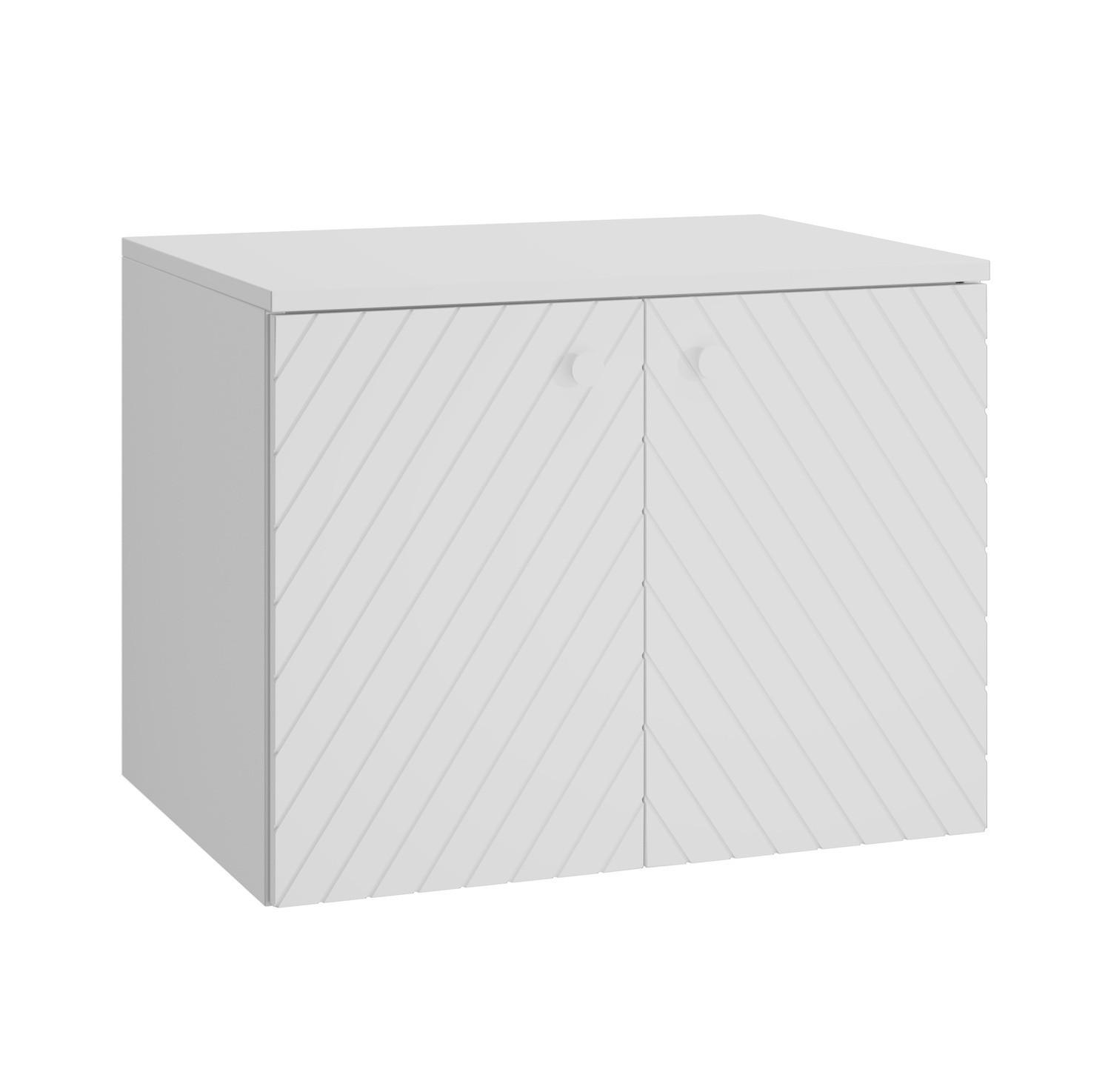 WASCHBECKENUNTERSCHRANK Orlando 2 Türe Weiß Matt - 60 x 47 x 61 cm - Weiß, Holz (60/46/44cm) - Badplaats