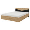 DOPPELBETT Aston 09 - Eichefarben/Schwarz, Holzwerkstoff (140/200cm) - MIRJAN24