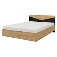DOPPELBETT Aston 09 - Eichefarben/Schwarz, Holzwerkstoff (140/200cm) - MIRJAN24