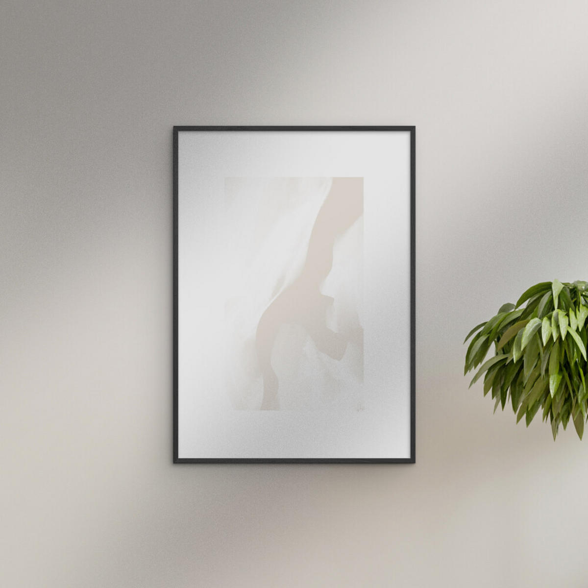 POSTER mit Rahmen N. Atelier - Tons Faibles - Schwarz/Naturfarben, Holz/Papier (70/100cm) - Poster&Frame