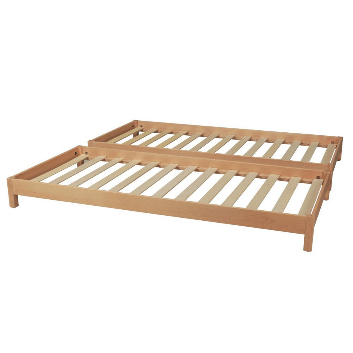 STAPELBETTEN JONAS mit Lattenrost/ Kinderbett 90x200 (Satz von zwei Betten) - Massive Buche - Buchefarben, Holz (90/200cm) - Weber Industries