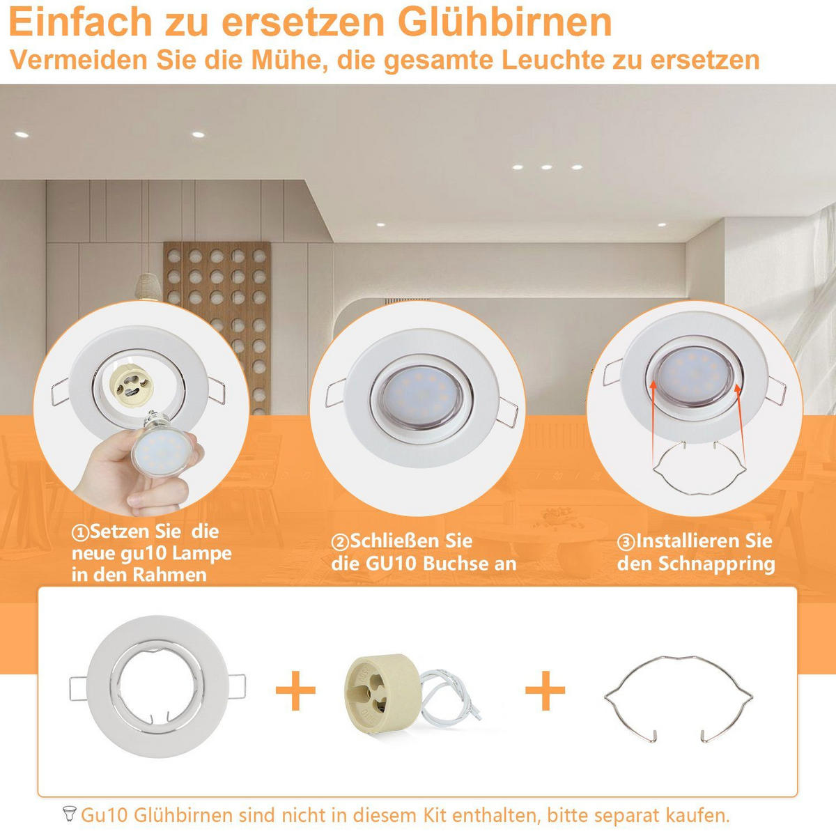 ZAPUŠTĚNÉ bodové svítidlo Adorf II 9/9/3 cm (sada 6 ks) - bílá, kov (9/9/3cm) - Nettlife