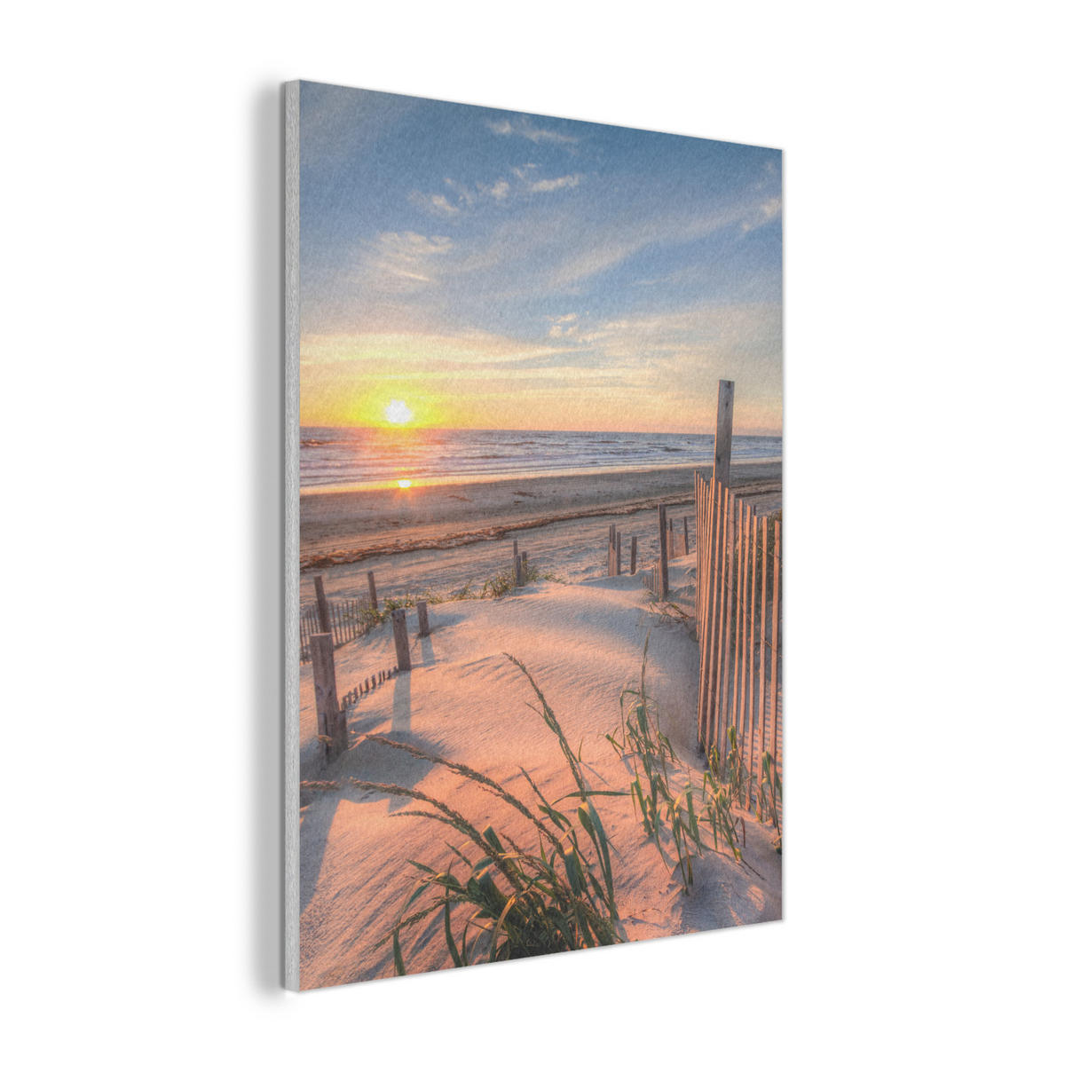 AKUSTIKPANEEL Strand - Meer - Düne - Sonnenuntergang - Landschaft 70x100 cm - Beige, Textil (70/0.9/100cm) - MuchoWow